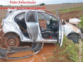 Maracaju: Veículo capota por várias vezes na rodovia MS-164