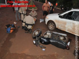 Maracaju: Acidente entre carro e motocicleta na Avenida Senador Filinto Muller