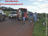 Maracaju: Pneu de moto fura e ocupantes ficam feridos ao cair