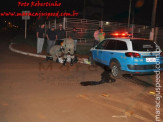 Maracaju: PM persegue assaltantes e acaba colidindo com motocicleta em rotatória