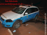 Maracaju: PM persegue assaltantes e acaba colidindo com motocicleta em rotatória