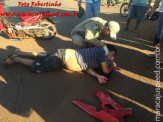 Maracaju: Bombeiros atendem motociclista que sofreu traumatismo craniano em acidente na Vila Juquita