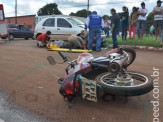 Maracaju: Grave acidente entre motociclista e veículo na avenida Marechal Floriano