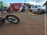Maracaju: Grave acidente entre motociclista e veículo na avenida Marechal Floriano