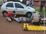 Maracaju: Grave acidente entre motociclista e veículo na avenida Marechal Floriano