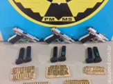 Maracaju: PRE BOP Vista Alegre apreende pistolas, munições e carregadores de pistolas