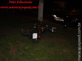 Motociclista sofre queda acidental após não conseguir contornar rotatória na área central de Maracaju