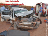 Bombeiros de Maracaju atendem acidente de colisão frontal entre veículos próximo a Usina Tonon no Distrito Vista Alegre