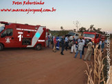 Bombeiros de Maracaju atendem acidente de colisão frontal entre veículos próximo a Usina Tonon no Distrito Vista Alegre