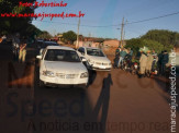 Maracaju: Colisão entre veículo e motociclista, resulta em danos materiais e condutores com ânimos exaltados