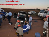 Bombeiros de Maracaju atendem acidente de colisão frontal entre veículos próximo a Usina Tonon no Distrito Vista Alegre