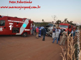 Bombeiros de Maracaju atendem acidente de colisão frontal entre veículos próximo a Usina Tonon no Distrito Vista Alegre