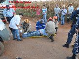Bombeiros de Maracaju atendem acidente de colisão frontal entre veículos próximo a Usina Tonon no Distrito Vista Alegre
