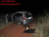 Maracaju: Carro bate em traseira de caminhão e capota na BR-267
