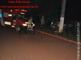Maracaju: Condutor destrói veículo em colisão com poste de rede elétrica na madrugada deste domingo