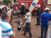 Maracaju: Bombeiros atendem ocorrência de acidente trânsito em frente a agência do Bradesco