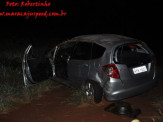 Maracaju: Carro bate em traseira de caminhão e capota na BR-267