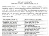 Maracaju: Edital de convocação de reservista para exercício operacional do 9º GAC - Nioaque
