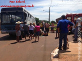 Maracaju: Colisão entre motocicleta e ônibus deixa vítima com fratura de fêmur