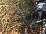 Bombeiros de Maracaju atendem ocorrência de queda de motociclista, e encontra cobra Jiboia enrolada em moto