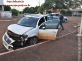 Colisão entre veículos em cruzamento na região central de Maracaju