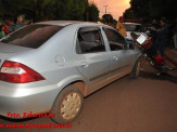 Maracaju: Colisão entre veículo e motocicleta na vila Margarida deixa condutor ferido