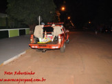 Bombeiros de Maracaju transportam vítima de queda de altura elevada em carroceria de viatura caminhonete