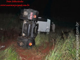 Maracaju: Bombeiros atendem ocorrência de capotamento de carreta na BR-267