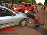 Maracaju: Colisão entre veículo e motocicleta na vila Margarida deixa condutor ferido