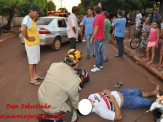 Maracaju: Colisão entre veículo e motocicleta na vila Margarida deixa condutor ferido