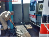 Ambulância de pronto socorro de Maracaju pega fogo em pátio de estacionamento