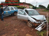 Maracaju: Condutor embriagado perde controle de veículo e colidi com muro na Vila Juquita