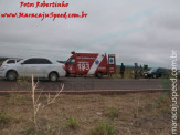 Maracaju: Corpo de Bombeiros é acionado para atender ocorrência de capotamento na BR-267 e com o apoio da Polícia Militar apreendem grande volume de mercadorias contrabandeadas