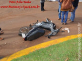 Maracaju: Colisão entre veículo e motocicleta, deixa motociclista com possível fratura de ombro