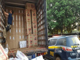 PRF realiza maior apreensão de cigarros do ano aqui na região de Maracaju, cerca de 140 mil pacotes de cigarros