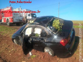 Consul do Paraguai capota veículo BMW na MS-162 próximo de Maracaju