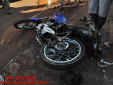 Maracaju: Colisão entre motocicleta e caminhonete deixa vítima com perna gravemente fraturada
