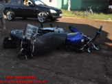 Maracaju: Colisão entre motocicleta e caminhonete deixa vítima com perna gravemente fraturada