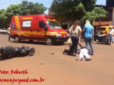 Maracaju: Condutor de Motocicleta CB 500 colide com veículo, após realizar ultrapassagem e motocicleta fica destruída