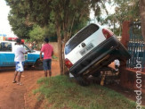 Maracaju: Adolescente de apenas 16 anos de idade conduzindo veículo decola e estaciona em cima de árvore na Vila Adrien