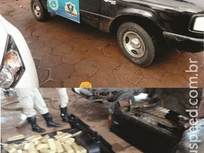 PRE apreende 141 tabletes de maconha em Ford Ranger