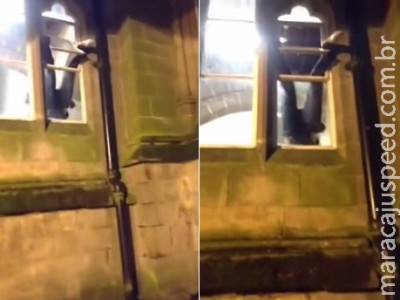 Invasor fica preso em janela de universidade por cinco horas