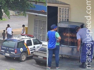 Fardado, PM vende frango assado em rua do Distrito Federal