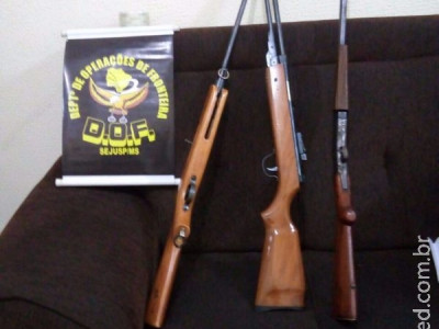 Armas são apreendidas pelo DOF próximo a UFGD em Dourados
