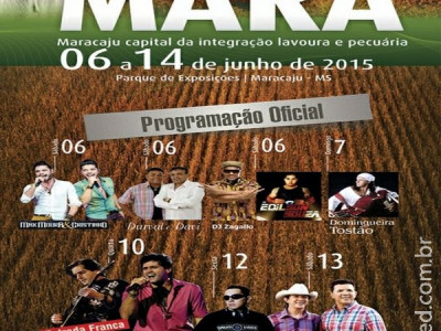 Maracaju: Confira a Programação Oficial da 47ª Expomara 2015