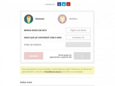 Calculadora da aposentadoria; aplicativo faz o calculo com base nas novas regras
