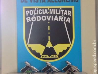 Maracaju: PRE BOP Vista Alegre apreende pistolas, munições e carregadores de pistolas