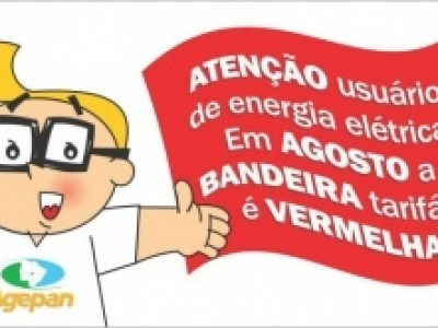 Bandeira tarifária para o mês de agosto é vermelha