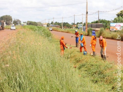 Maracaju: Tempo seco permite a limpeza do anel viário da cidade