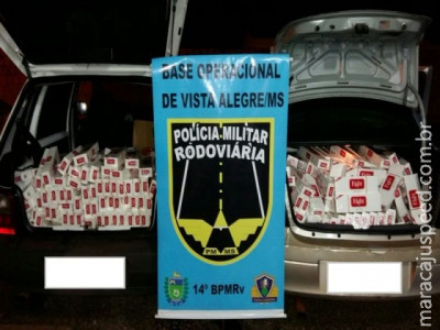 PRE BOP Vista Alegre apreende dois veículos com cigarros contrabandeados